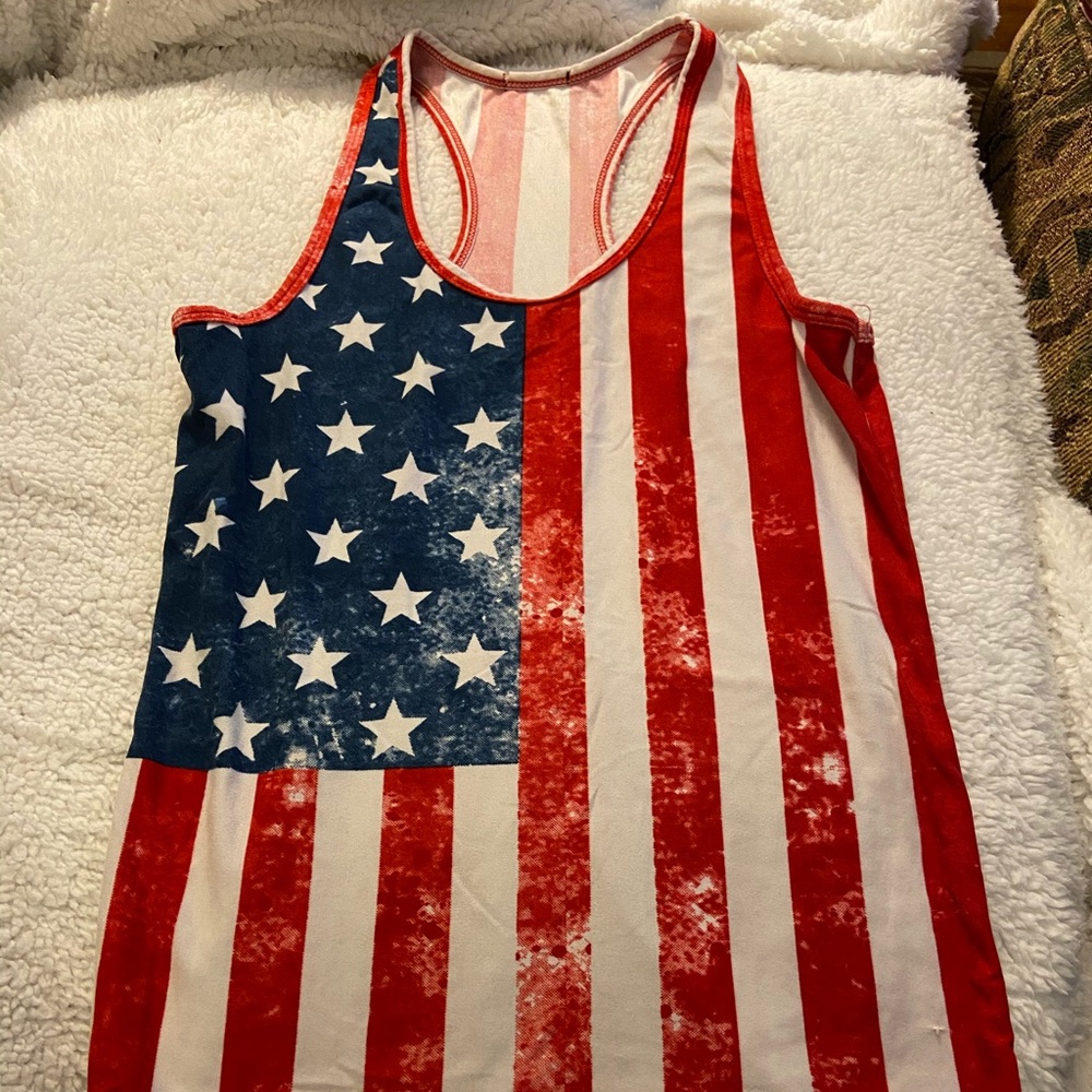 American flag tank top